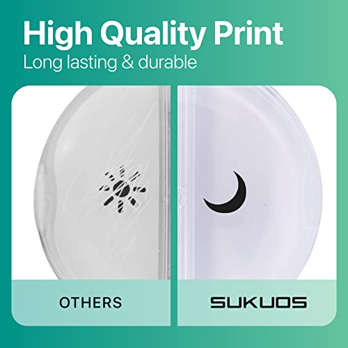 a white round container with a black and white design with text: 'High Quality Print Long lasting & durable OTHERS SUKUOS'