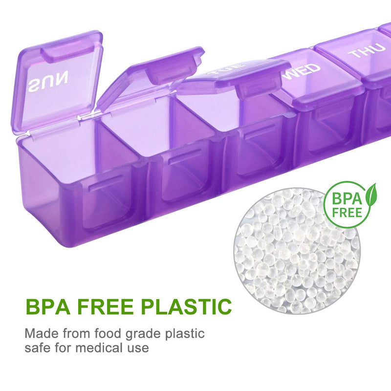 a plastic container with a lid open with text: 'THU WED BPA FREE BPA FREE PLASTIC Made from food grade plastic safe for medical use'