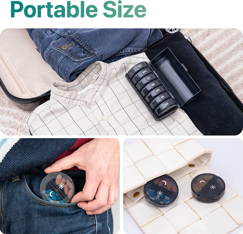 a collage of clothes and items with text: 'Portable Size SO MO FR'